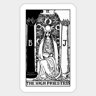 II. The High Priestess Tarot Card | Black and White Sticker